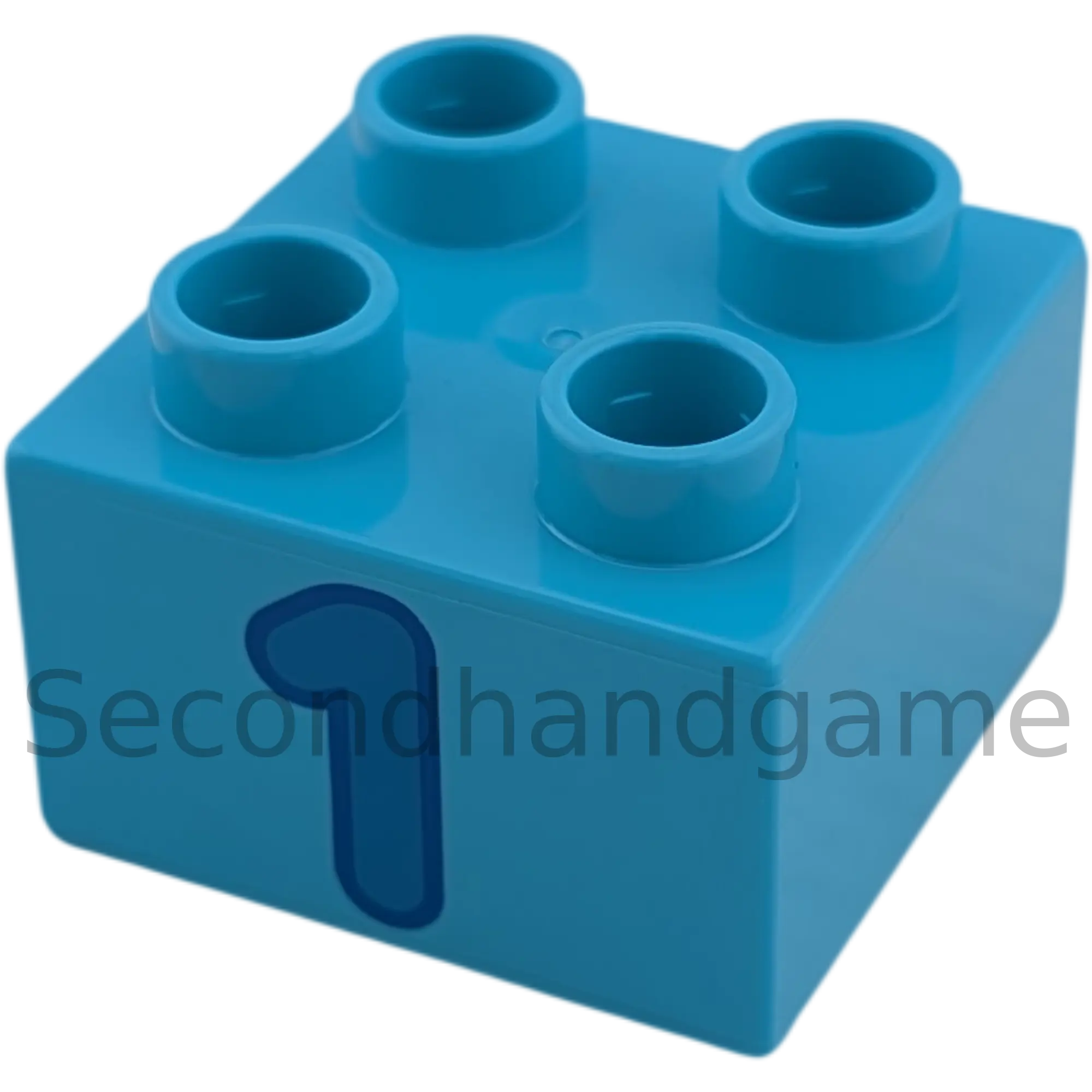 Lego Duplo 2x2 Stein Azur Zahl Eins Blau 3437 B-Ware